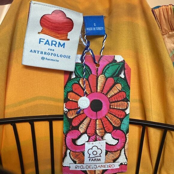 🌺 🆕 🌸 Anthropologie Farm Rio Rainbow Stripe Midi Dress🌺 - Picture 10 of 15